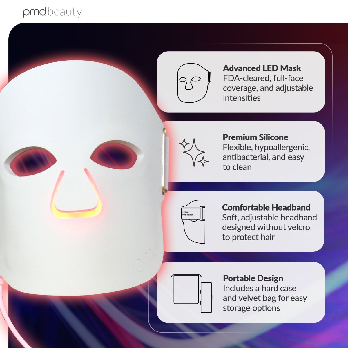 Mascarilla de terapia de luz LED PMD