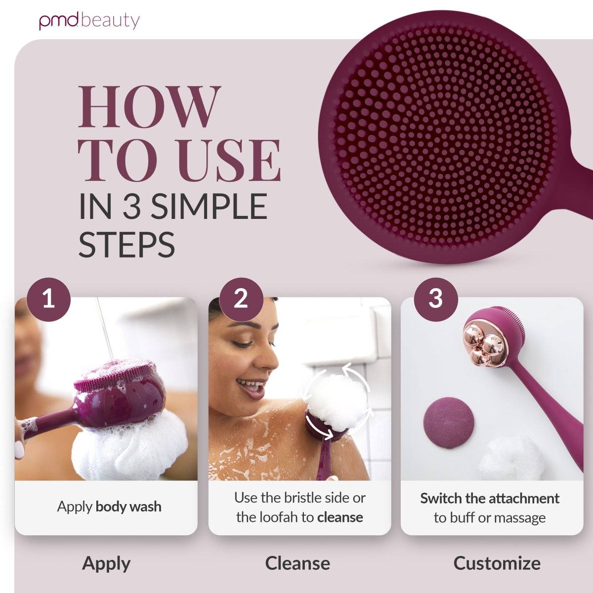 Dispositivo avanzado de limpieza y exfoliación corporal PMD Clean Body