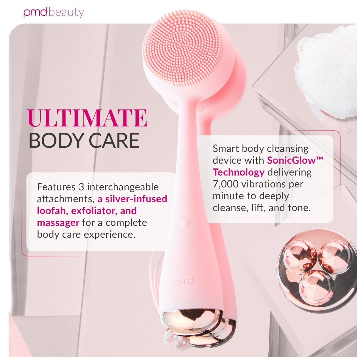 Dispositivo avanzado de limpieza y exfoliación corporal PMD Clean Body