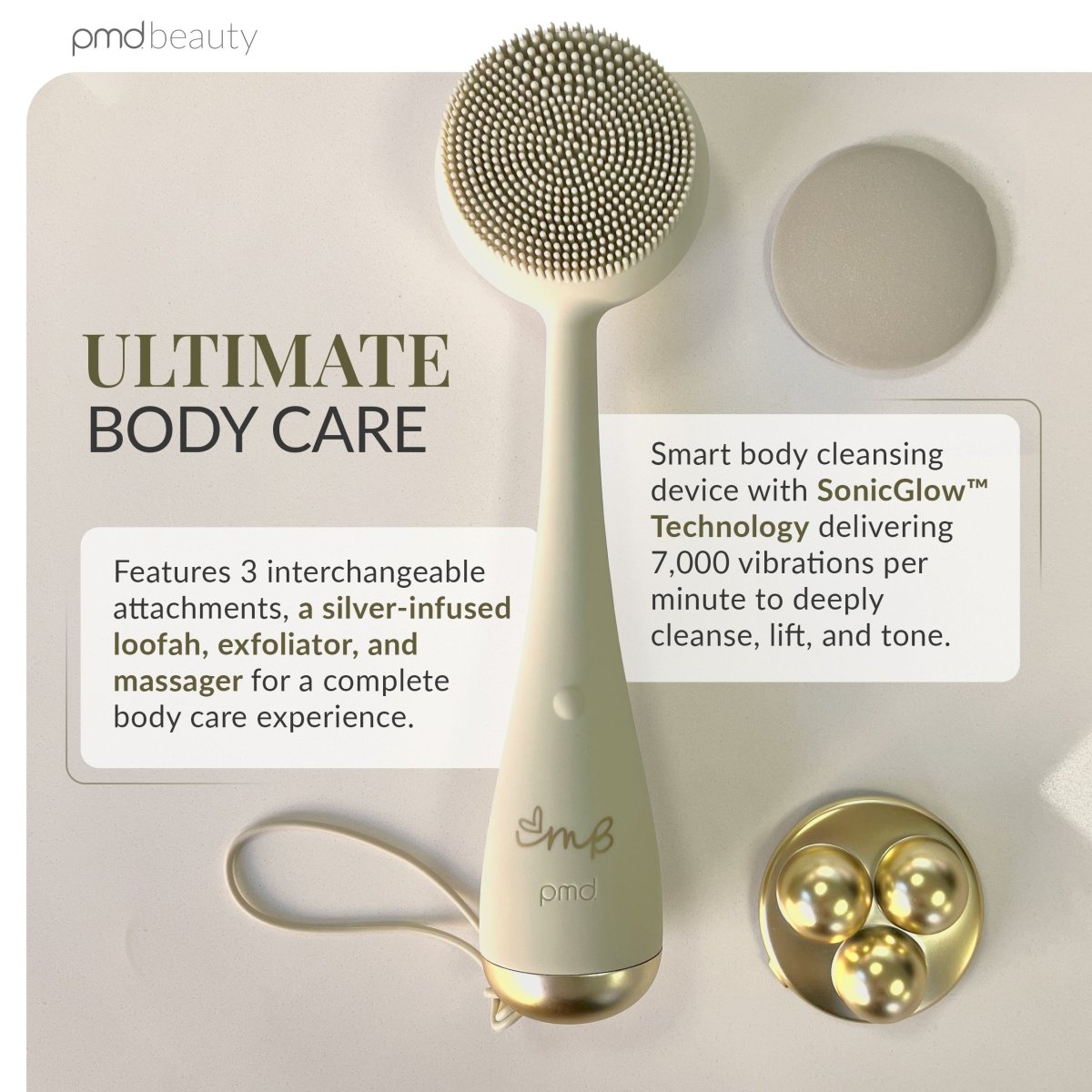 Dispositivo avanzado de limpieza y exfoliación corporal PMD Clean Body