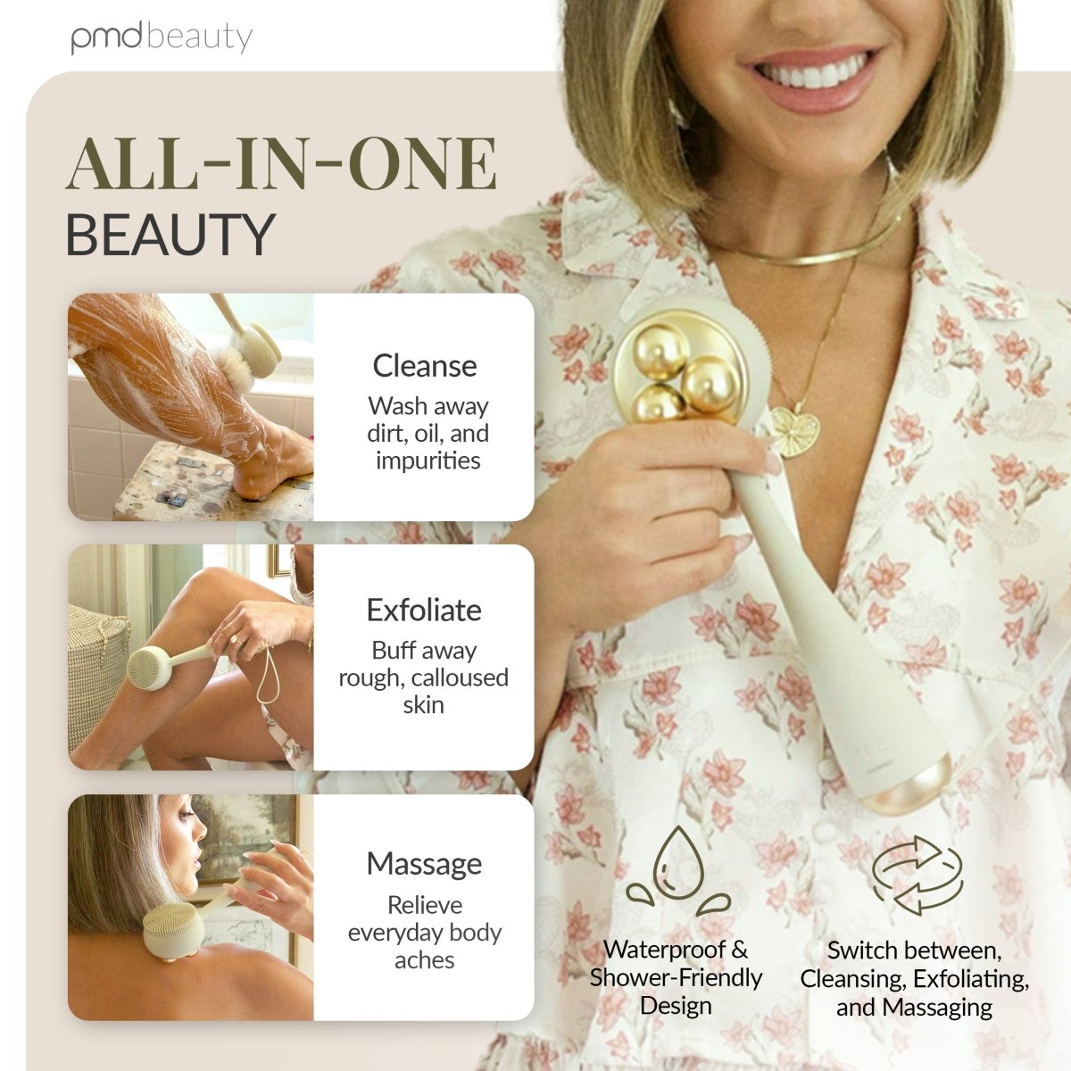 Dispositivo avanzado de limpieza y exfoliación corporal PMD Clean Body