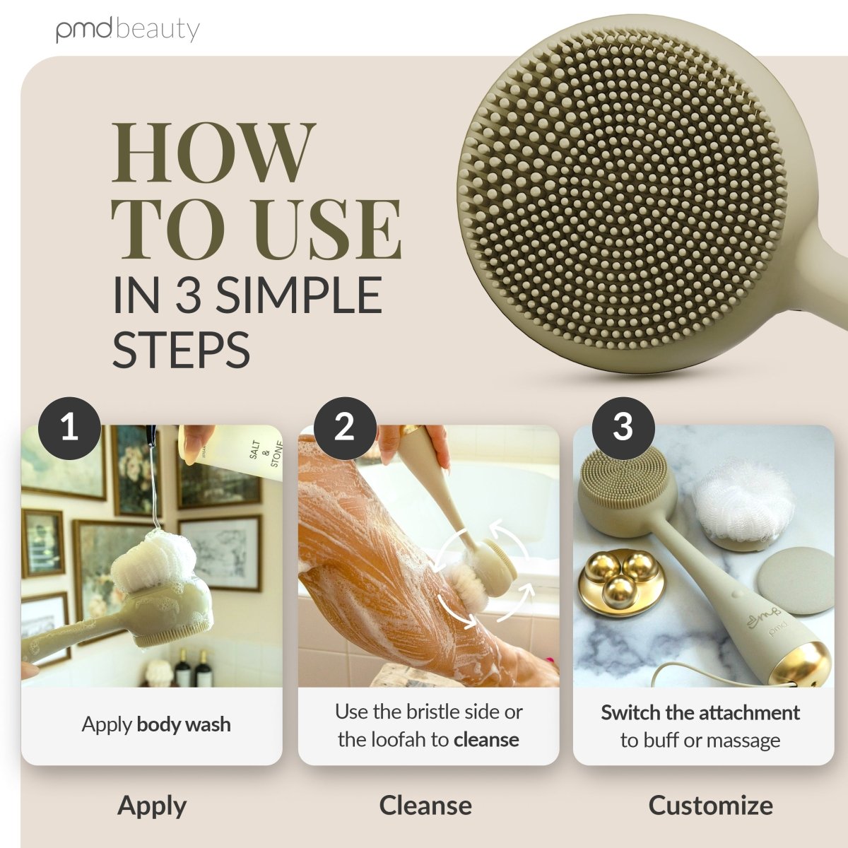 Dispositivo avanzado de limpieza y exfoliación corporal PMD Clean Body