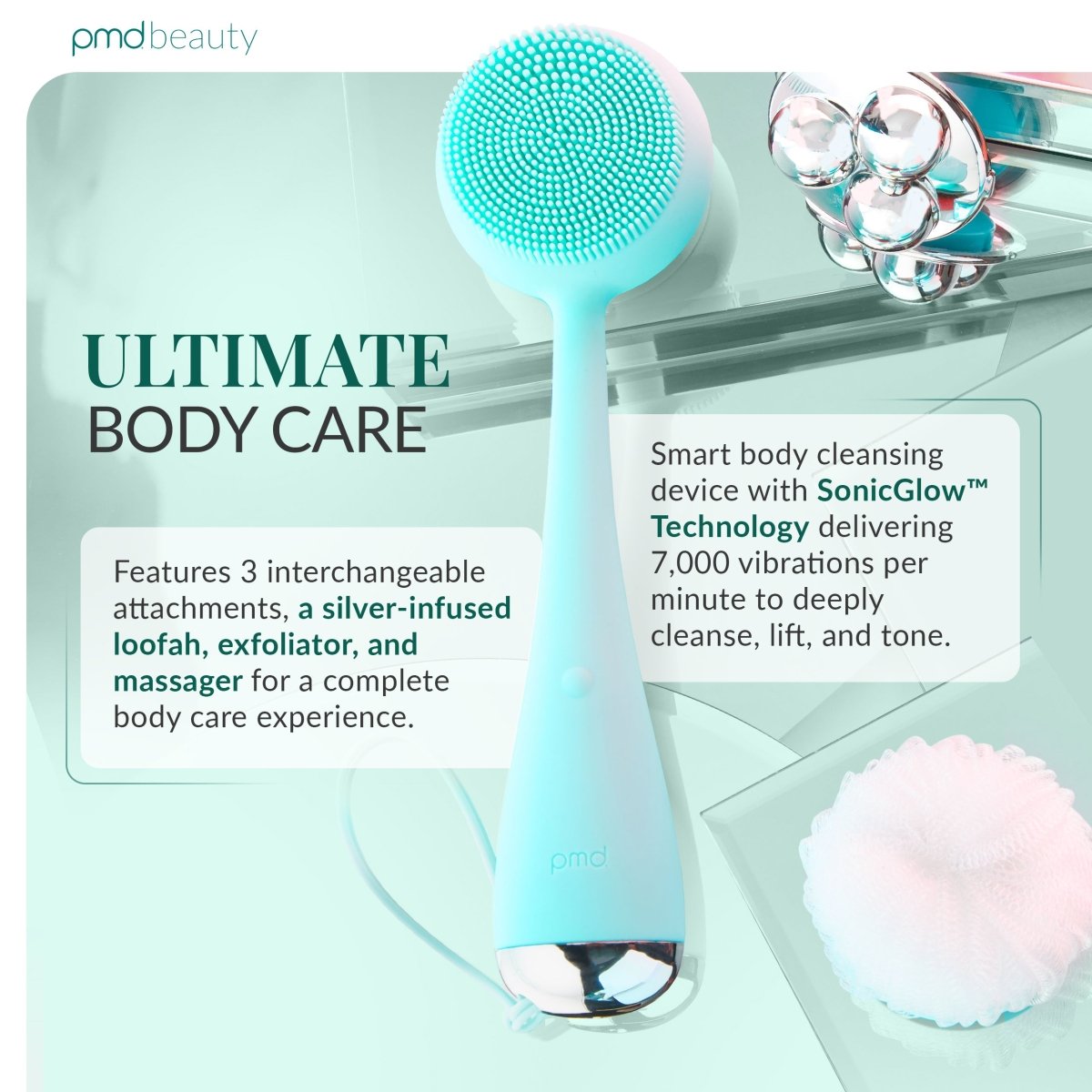 Dispositivo avanzado de limpieza y exfoliación corporal PMD Clean Body