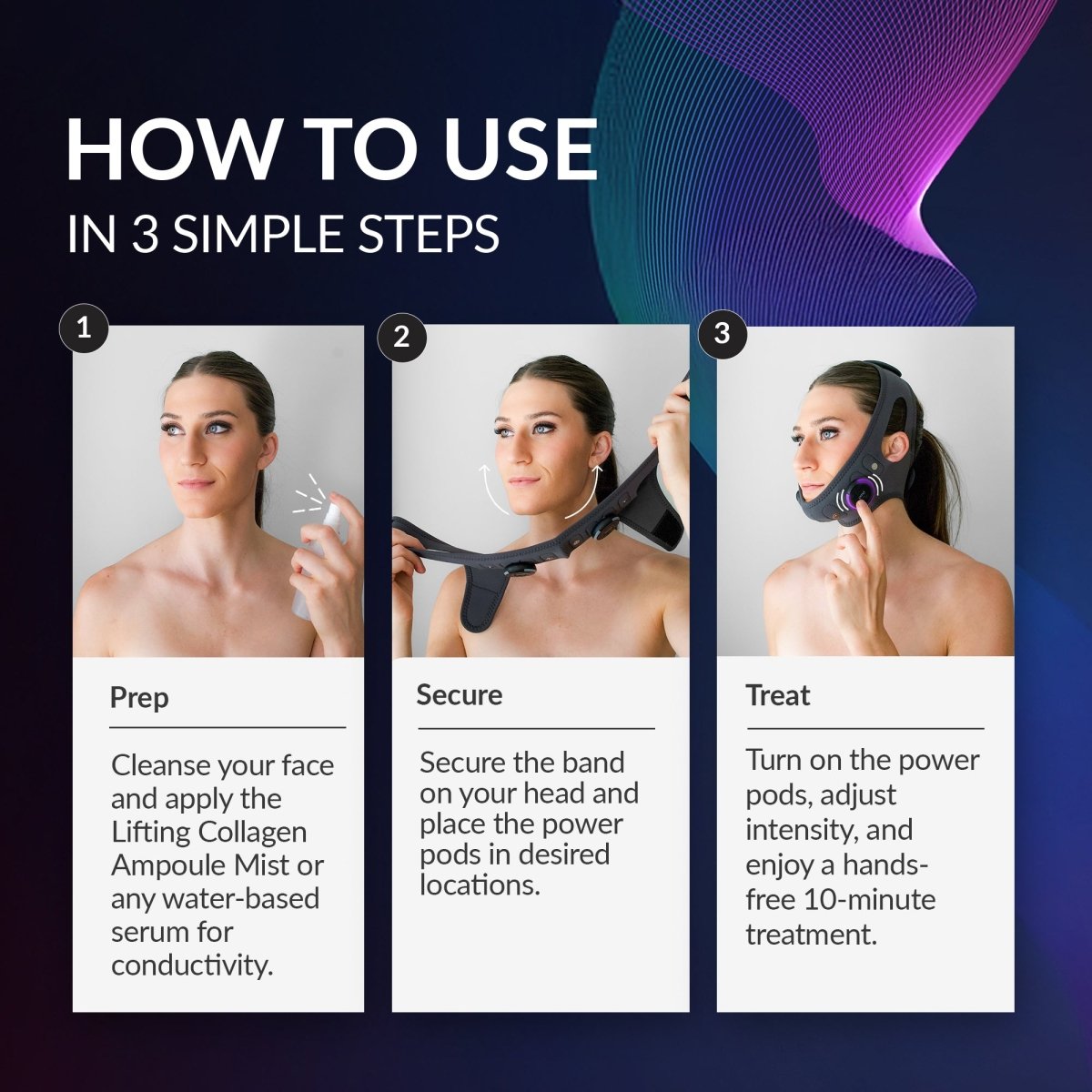 Banda de masaje para lifting facial PMD SMAS