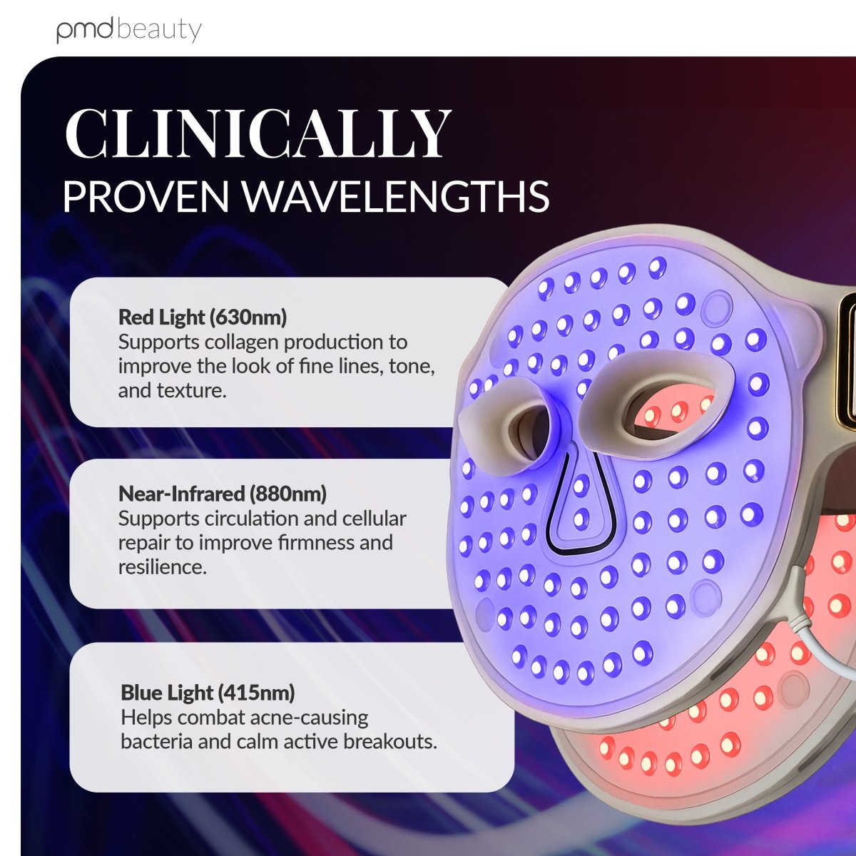 Mascarilla de terapia de luz LED PMD